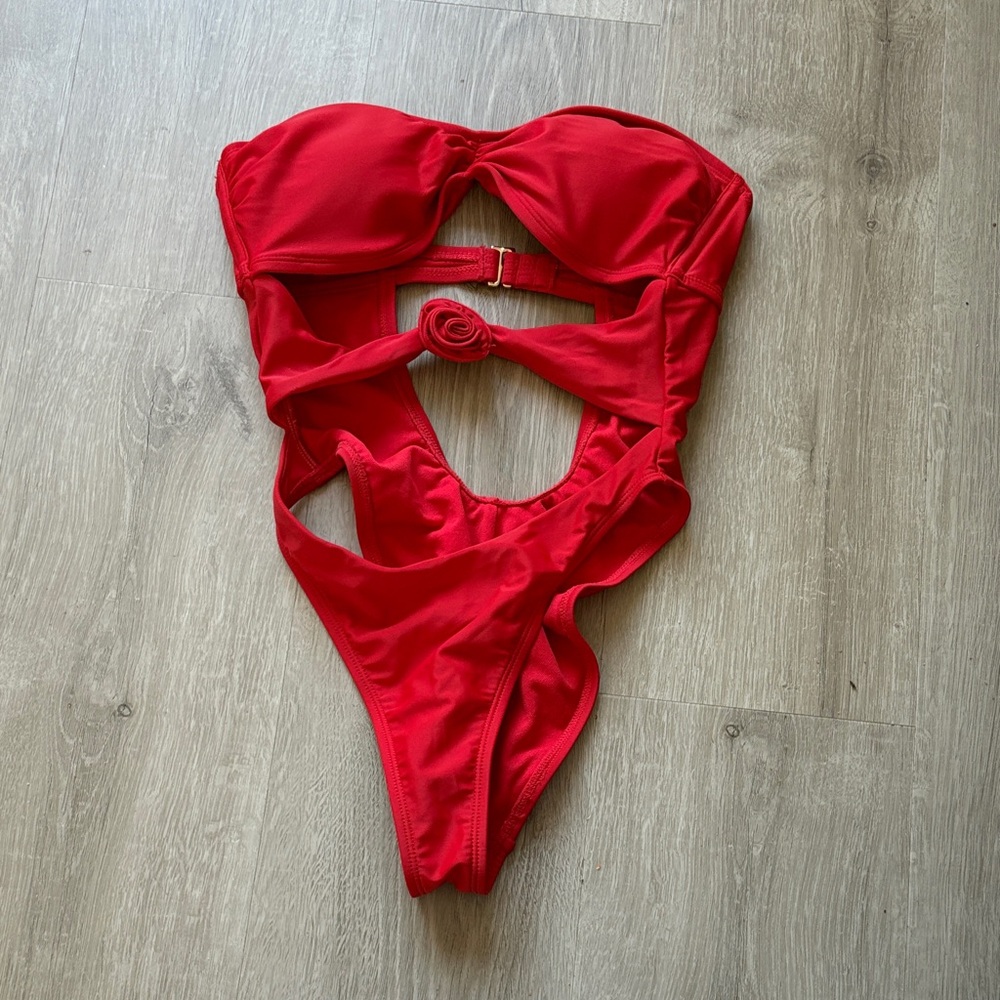 wild fable Red Cutout One-Piece swimsuit with Twist Detail